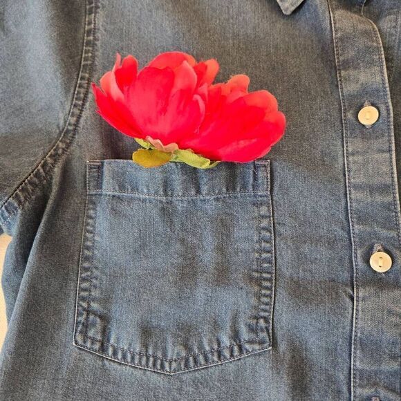 NWT Lucky Brand Womens Tencil Long Sleeve Button Down Shirt Blue Size Small - Picture 8 of 13